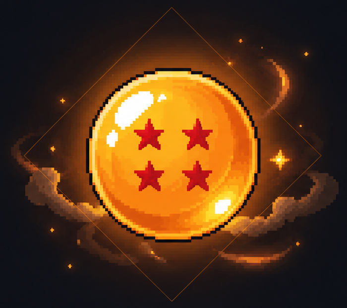 A glowing four-star Dragon Ball